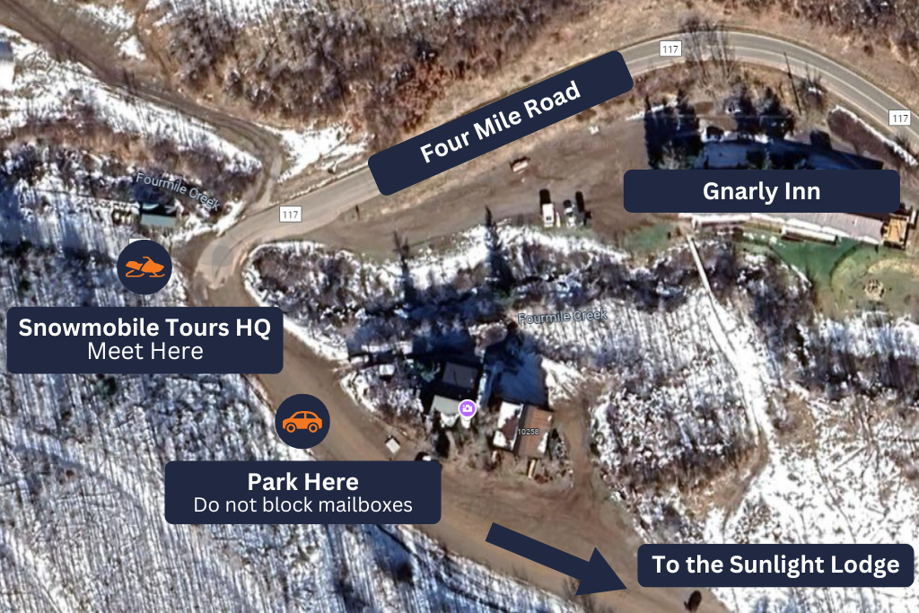 Location of Sunlight Snowmobile Tours' HQ