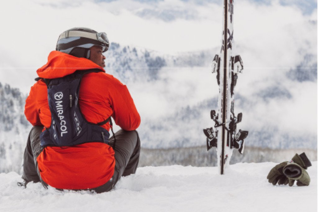 Skier in deep powder at Sunlight Mountain Resort